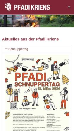 Vorschau der mobilen Webseite www.pfadi-kriens.ch, Pfadi St. Gallus
