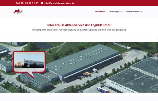 Vorschau von pk-aktenservice.de, Peter Krause Akten-Service und Logistik GmbH