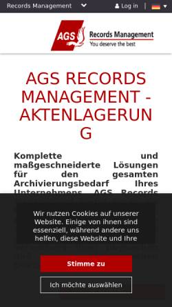 Vorschau der mobilen Webseite www.archivlogistik.de, Pietsch GmbH