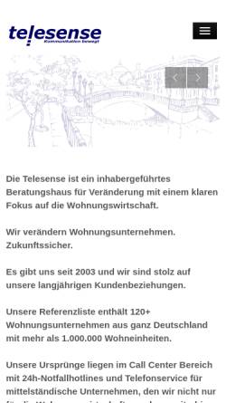 Vorschau der mobilen Webseite www.telesense.de, Telesense Kommunikation GmbH