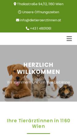 Vorschau der mobilen Webseite www.dietieraerztinnen.at, Die Tierärztinnen in Wien