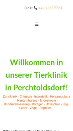 Vorschau der mobilen Webseite www.tierklinik-sonnberg.at, Tierklinik am Sonnberg