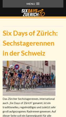 Vorschau der mobilen Webseite www.sixdays-zuerich.ch, 6-Tagerennen Zürich