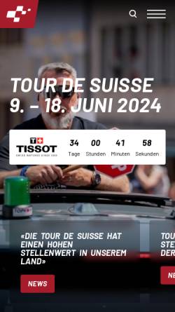 Vorschau der mobilen Webseite www.tourdesuisse.ch, Tour de Suisse