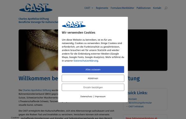 Vorschau von cast-stiftung.ch, CAST, Charles Apothéloz-Stiftung