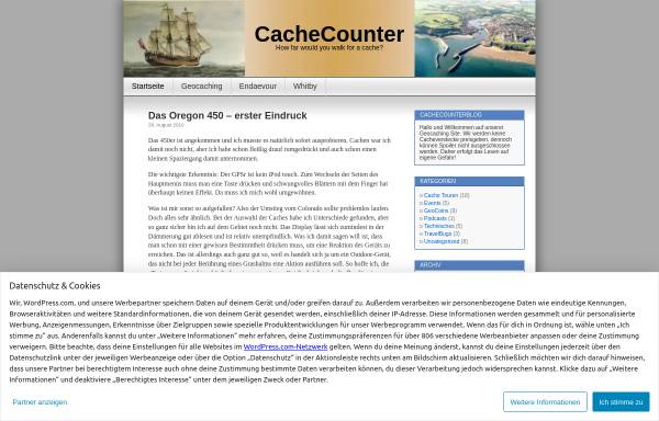 Vorschau von cachecounter.wordpress.com, CacheCounter [Endaevour & Whitby]