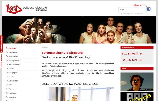 Vorschau von www.schauspielschule-siegburg.de, Schauspielschule Siegburg