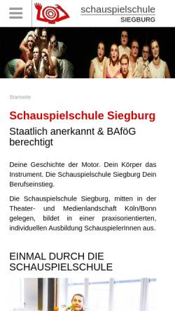 Vorschau der mobilen Webseite www.schauspielschule-siegburg.de, Schauspielschule Siegburg