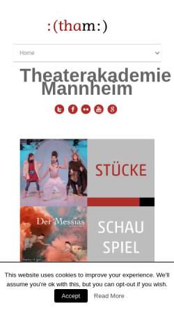 Vorschau der mobilen Webseite www.theaterakademie-mannheim.de, Theaterakademie Mannheim