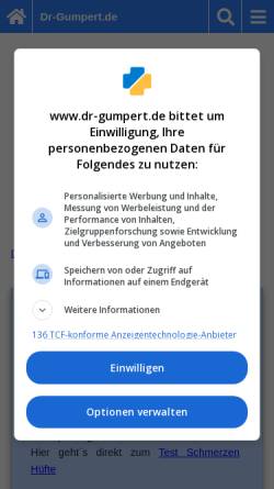 Vorschau der mobilen Webseite www.dr-gumpert.de, Hüftdysplasie