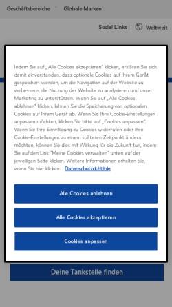 Vorschau der mobilen Webseite www.esso.de, ESSO Deutschland GmbH
