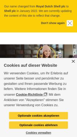 Vorschau der mobilen Webseite www.shell.ch, Shell (Schweiz)