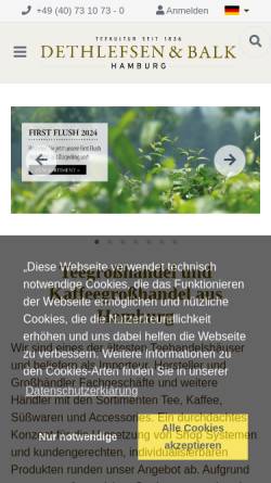 Vorschau der mobilen Webseite www.dethlefsen-balk.de, Dethlefsen & Balk GmbH