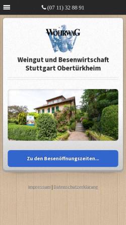Vorschau der mobilen Webseite www.karl-woehrwag.de, Besenwirtschaft und Weingut Karl Wöhrwag