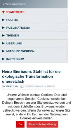 Vorschau der mobilen Webseite www.betriebundgewerkschaft.de, Bundesarbeitsgemeinschaft Betrieb und Gewerkschaft