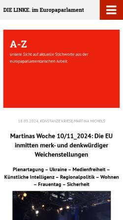 Vorschau der mobilen Webseite www.dielinke-europaservice.de, Die Linke. Europaservice