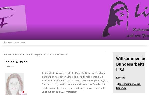 Vorschau von www.lisa-frauen.de, LISA - Frauenarbeitsgemeinschaft