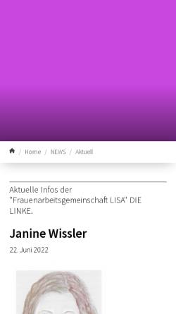 Vorschau der mobilen Webseite www.lisa-frauen.de, LISA - Frauenarbeitsgemeinschaft