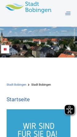 Vorschau der mobilen Webseite www.bobingen.de, Stadt Bobingen
