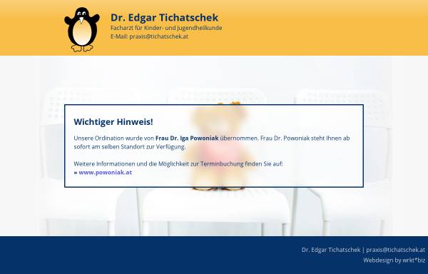 Vorschau von www.tichatschek.at, Tichatschek, Dr. Edgar, Kinderarzt 1010 Wien