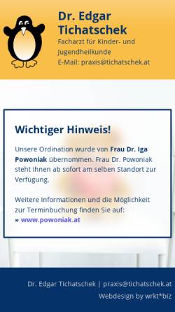 Vorschau der mobilen Webseite www.tichatschek.at, Tichatschek, Dr. Edgar, Kinderarzt 1010 Wien