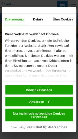 Vorschau der mobilen Webseite wandern.kaernten.at, Bergerlebnis Kärnten