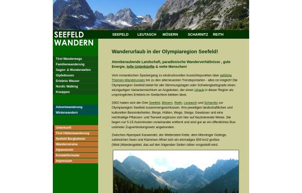Vorschau von www.seefeld-wandern.at, Seefeld Wandern