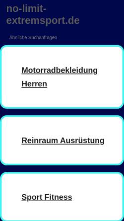Vorschau der mobilen Webseite www.no-limit-extremsport.de, No Limit Extremsport