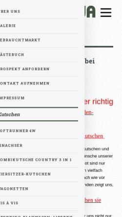 Vorschau der mobilen Webseite www.sawa.de, Sawa Kutschen