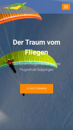 Vorschau der mobilen Webseite flugschule-goeppingen.de, Flugschule Göppingen GmbH