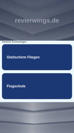 Vorschau der mobilen Webseite www.revierwings.de, Flugschule Revierwings