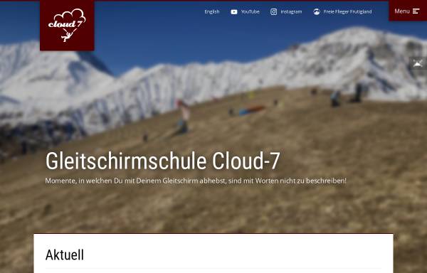 Vorschau von www.cloud-7.ch, Cloud 7 Flugschule Frutigland