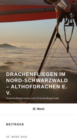 Vorschau der mobilen Webseite www.althofdrachen.de, Althoferdrachen e.V.