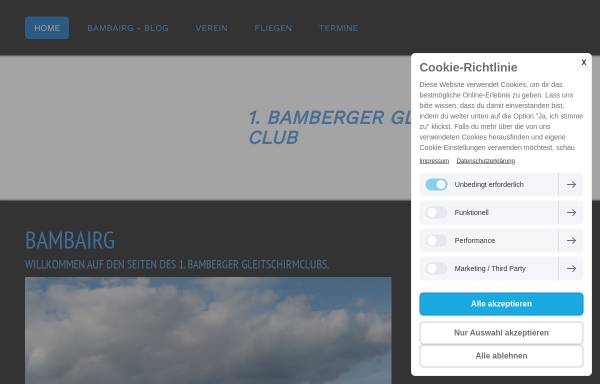 Vorschau von www.bamberger-gleitschirmclub.de, Bamberger Gleitschirmclub