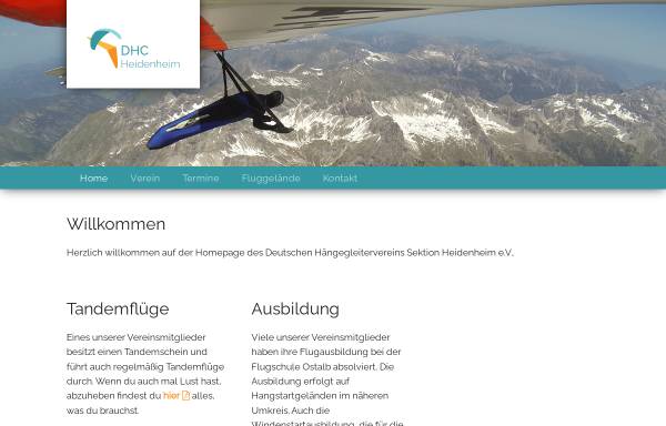 Vorschau von dhc.heidenheim.com, Deutscher Hängegleiterclub Sektion Heidenheim