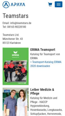 Vorschau der mobilen Webseite www.teamstars.de, TeamStars