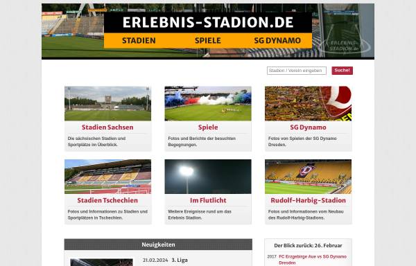 Vorschau von www.erlebnis-stadion.de, Erlebnis-Stadion