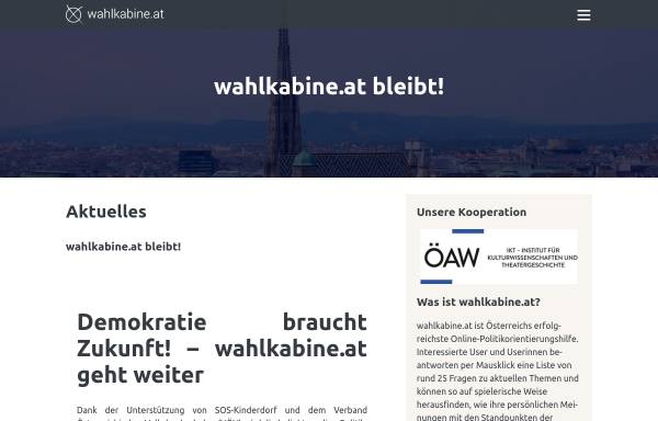 Vorschau von www.wahlkabine.at, Wahlkabine.at