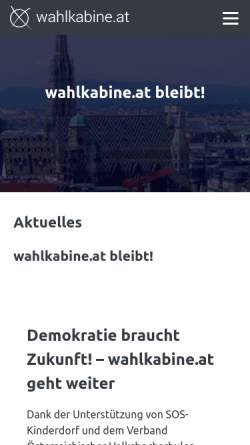Vorschau der mobilen Webseite www.wahlkabine.at, Wahlkabine.at