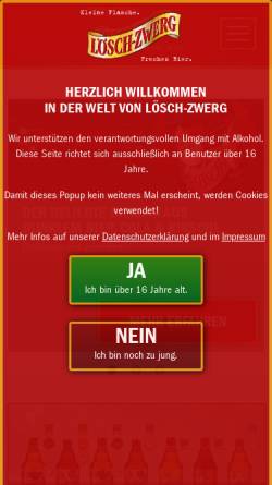 Vorschau der mobilen Webseite www.loesch-zwerg.de, Privatbrauerei Schimpfle