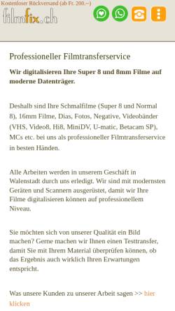 Vorschau der mobilen Webseite www.filmfix.ch, FilmFix.ch