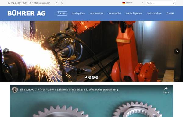 Vorschau von www.metallspritzen.ch, Bührer AG, Otelfingen