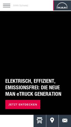 Vorschau der mobilen Webseite www.man.ch, MAN Nutzfahrzeuge (Schweiz) AG