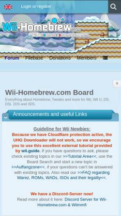 Vorschau der mobilen Webseite wii-homebrew.com, Wii Homebrew