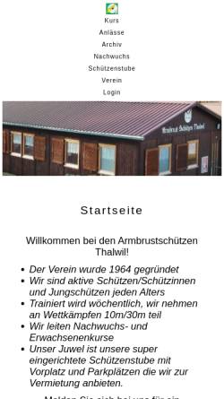 Vorschau der mobilen Webseite asthalwil.ch, Armbrustschützen Thalwil