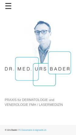 Vorschau der mobilen Webseite www.urs-bader.ch, Dermatologische Praxis Dr. Bader