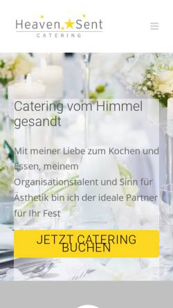 Vorschau der mobilen Webseite heaven-sent.ch, Heaven-Sent Catering