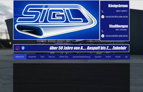 Vorschau von www.kfz-teile-sigl.de, Autoteilehandel Sigl