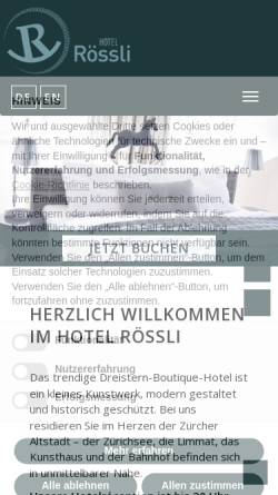 Vorschau der mobilen Webseite www.hotelroessli.ch, Bar Hotel Rössli