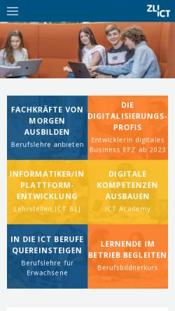 Vorschau der mobilen Webseite www.zli.ch, Zürcher Lehrbetriebsverband ICT